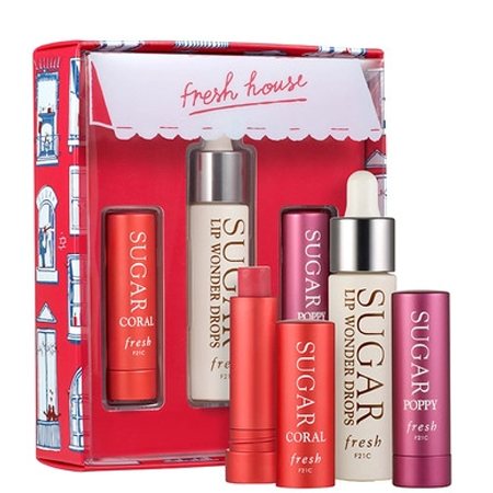 Fresh Sugar Lip Fix Gift Set,Fresh สุดยอดลิปแคร์ที่ให้การดูแลริมฝีปากเนียนนุ่ม,Fresh Limited Edition 2019,เซ็ตของขวัญจาก Fresh,Fresh Sugar Lip Wonder Drops Advanced Therapy,Fresh Sugar Coral Tinted Lip Treatment SPF 15,Sugar Poppy Tinted Lip Treatment SPF 15,